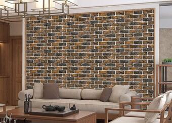 Eurotex PVC Self-adhesive 3D Brick Design Wallpaper, 57 sq. ft 